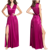DRESS THE POPULATION Krista Floor Length Gown, Dark Magenta, Medium, NWT - £125.61 GBP
