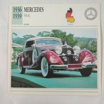 1936-1939 Mercedes -Benz 540 K Car Photo Spec Sheet Info CARD 1937 1938 - $38.58 MXN