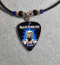 Handmade Iron Maiden Aluminum Guitar Pick Necklace  - £9.72 GBP