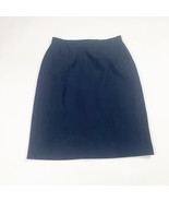 Rafaella Womens sz 6 Skirt Solid Navy Blue Zip Up Knee Length Pencil Car... - $6.28