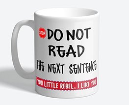 Do Not Read the Next Sentence. You Little Rebel. I Like You - Funny Mug, Funny Q - £9.71 GBP