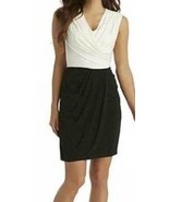 Womens Dress Sally Lou Fashions 2 Tone Sleeveless Surplice Black White $... - £26.74 GBP