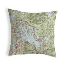 Betsy Drake Lake Winnipesaukee, NH Nautical Map Noncorded Indoor Outdoor Pillow - £42.80 GBP