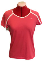 Nike Dri-Fit Short Sleeve V Neck Pink Women’s Athletic Top RN # 56323 CN # 05553 - £13.97 GBP