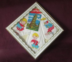 Vintage BOXED Set of 3 Childrens HANKIES HANDKERCHIEFS with Jigsaw Puzzl... - £20.29 GBP