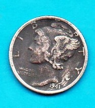 1941 Mercury Dime - Silver - Heavy toning - £4.70 GBP