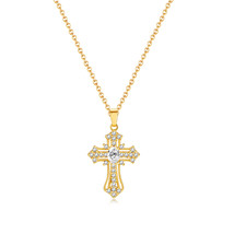 Full Diamond Cross Pendant Jewelry Light Luxury And Simplicity Necklace For Wome - £11.19 GBP