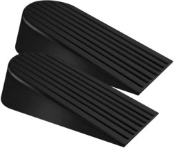 Big Door Stopper Heavy Duty Wedge Rubber Door Stop Works on All, 4 Packs, Black - £37.47 GBP