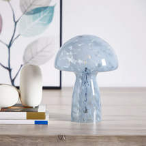 Urban Shop Novelty Glass Mushroom Lamp, Blue Tortoise, 12&quot; H, Plug-In - £35.06 GBP