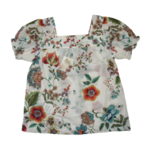 NWT Johnny Was Ekru Ardell Puff Sleeve Top in Ivory Floral Print Sheer B... - £85.33 GBP