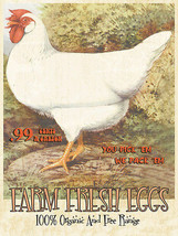 Farm Fresh Eggs White Hen Chicken Ranch Country Metal Sign - £15.69 GBP
