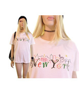 New York City t-shirt New York tshirt vintage 90s tshirt baby tee white ... - £18.11 GBP