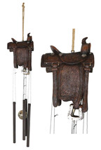 Western Country Cowboy Rustic Horse Saddle Decorative Wind Chime Garden ... - £35.08 GBP