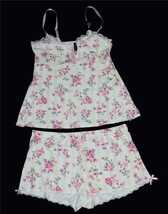 2-Pc Laura Ashley Roses Stripes Lace Cami Top &amp; Shorts Pajamas Wms Sizes... - $32.99