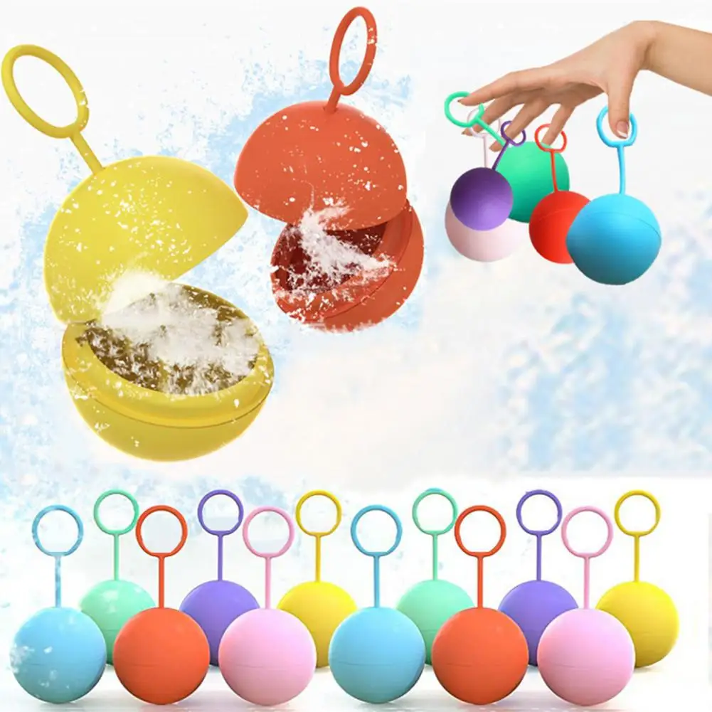 6Pcs Reusable Water Balloons Refillable Water Balloon Quick Fill Self Seali - £13.74 GBP