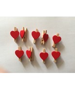 100pcs Red Heart Wooden Paper Clips,clothespin,wedding party Favor decor... - £7.51 GBP
