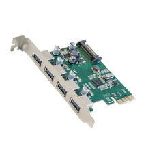 4 Port Usb 3.0 Pci-E 2.0 X1 Card Sata Power Renesas D720201 Chipset - $34.65