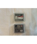 Lexar Set of 2 Compact Flash Cards 1GB 80x  2GB Premium 80x - $558.30 MXN