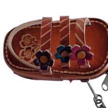 Sandal Leather  Change Coin Purse with Mirror  Zip Closure Charm Pouch H... - £13.32 GBP
