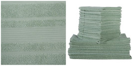24 Pack Teal Green Color Ultra Super Soft Luxury Turkish 100% Cotton Washcloths - £76.73 GBP