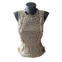 Women&#39;s Floral Ruffled Tank Top Blouse Monteau Size Medium  - £7.65 GBP