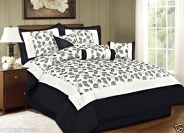 KING size Bed in a Bag 7 pcs Luxurious Comforter Bedding Ensemble Set Leaf - ... - $89.05