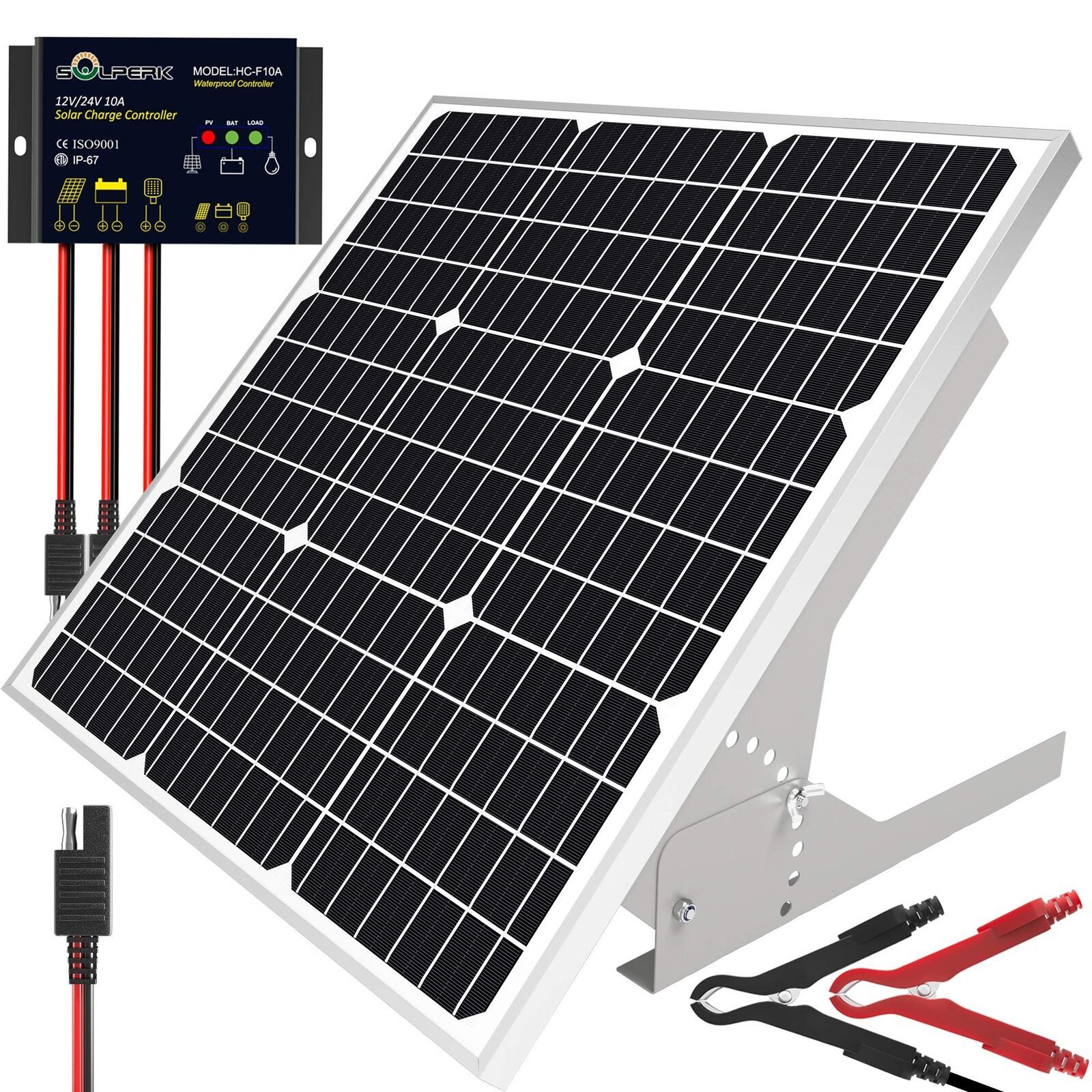 Solar Panel Launcher SOLPERK 50W/12V Solar Panel Kit Solar Battery Trickle Charger ...