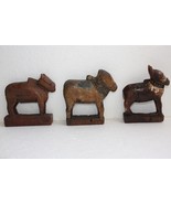 Lot of 3 India Antique Wooden Toy Animals Original Patina c.19th Century... - £186.09 GBP