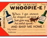 Comic Shipping Toe Tag Making Whoopie Drunk Limerick UNP DB Postcard S1 - $7.87