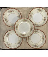 Rose ware Reading Japanese Porcelain Soup Plates Dish set of 5 Vintage A... - £15.52 GBP
