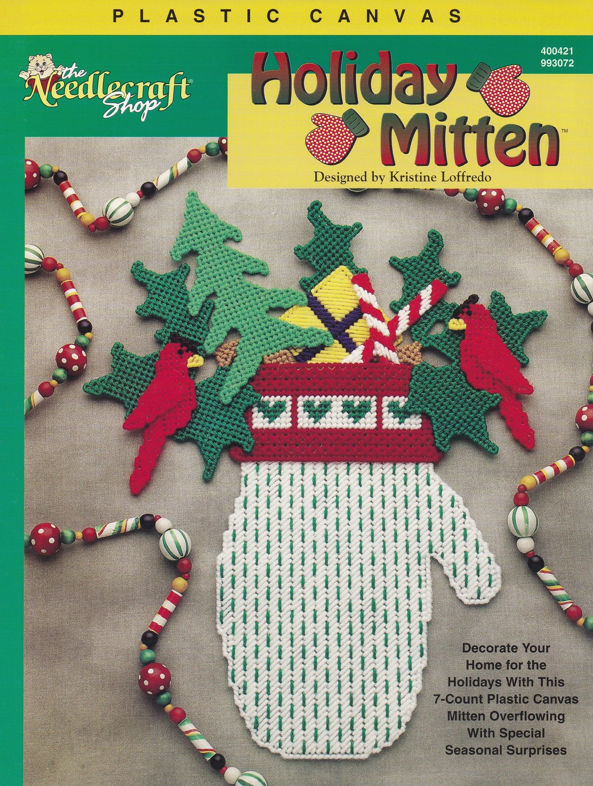 Holiday Mitten, Christmas Decor Plastic Canvas Pattern Leaflet TNS 993072 - $3.95