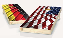 Cornhole Germany  and American Flag Board Vinyl Wrap Laminated Sticker S... - £43.10 GBP