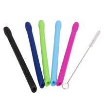 Appetito Silicone Cocktail Straws with Brush 5pcs - £13.53 GBP