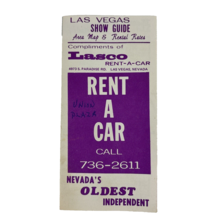 1971 Las Vegas Lasco Car Rental Casinos Show Guide Street Map Thunderbir... - $9.79