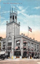 Manchester New Hampshire City Hall Postcard 1923 - £8.82 GBP