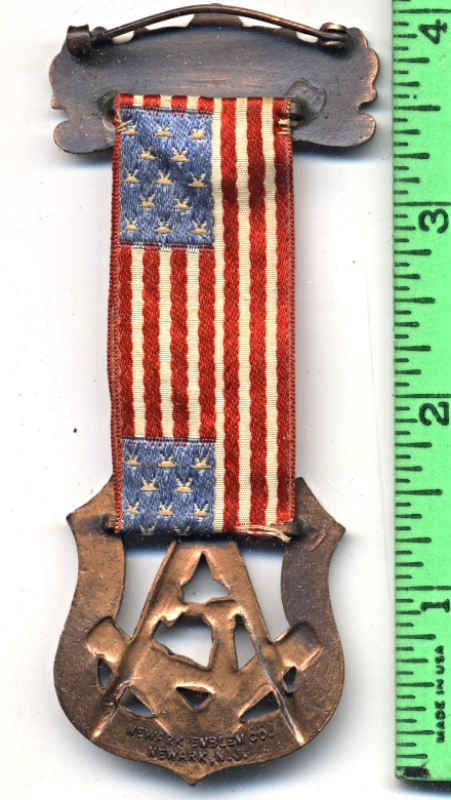 Vintage Early 20th Century Jr. O.U.A.M. Masonic Freemason Ribbon Badge N... - $25.00
