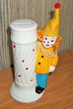 Vintage Sophia Ann Clown Bank Porcelain White Red Polka Dots 1980s - £8.11 GBP