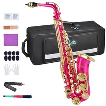 Alto Saxophone E Flat Pink Sax Full Kit For Students Beginner With Carry... - $455.99