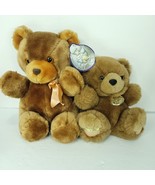 Dark Brown Teddy Bear Plush Stuffed Animal 10&quot; Sitting Lot Of 2 Xmas - $424.26 MXN