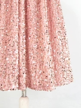 BLUSH PINK Sequin Skirt Outfit Romantic Pleated Midi Wedding Sequined Skirts  image 6