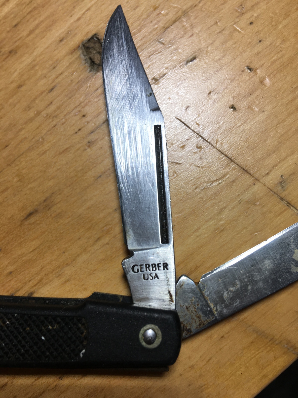 Primary image for Vintage Discontinued GERBER 6608 3 Blade Medium Stockman Knife, Made in Portland