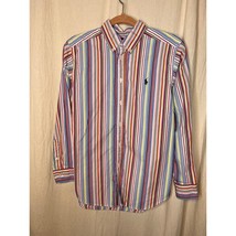 2000s Ralph Lauren Rainbow Pinstripe Stripe Maximalist Old Money Oxford ... - £21.97 GBP