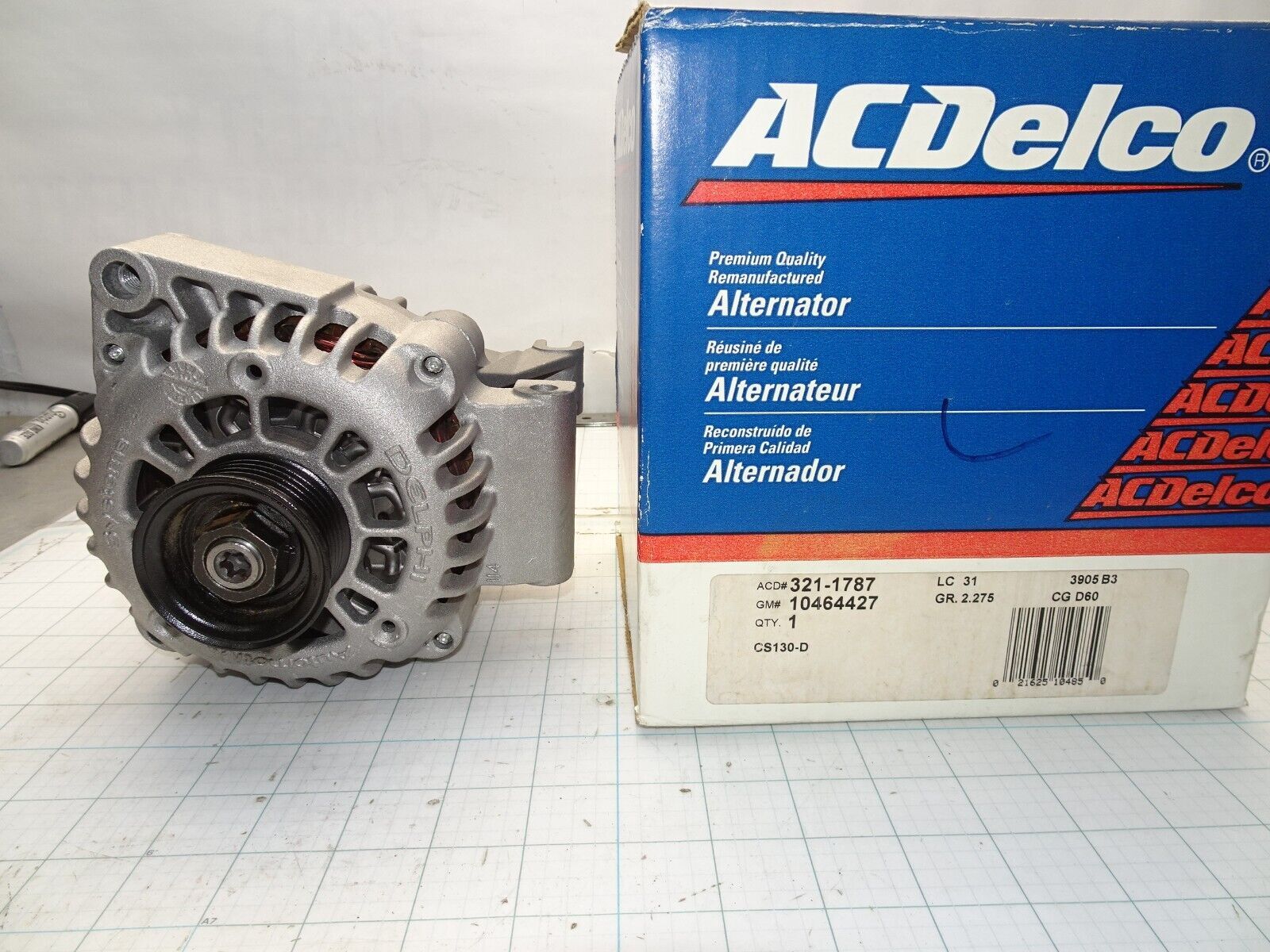 GM 10464427 Alternator ACDelco 321-1787 102 Amp OEM General Motors NO Co... - $97.73