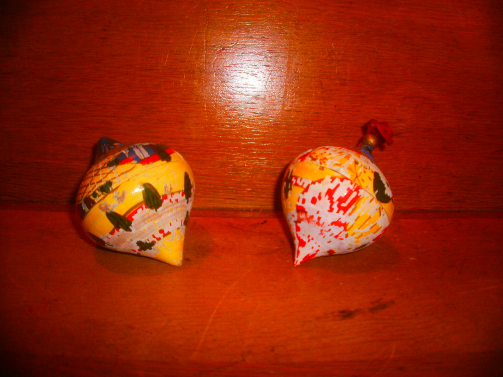 2 Antique Wooden Christmas Ornaments - Ornaments