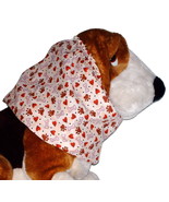Beige Hearts Paws Bones Cotton Dog Snood Cavalier KC Spaniel Cocker  - £8.66 GBP+