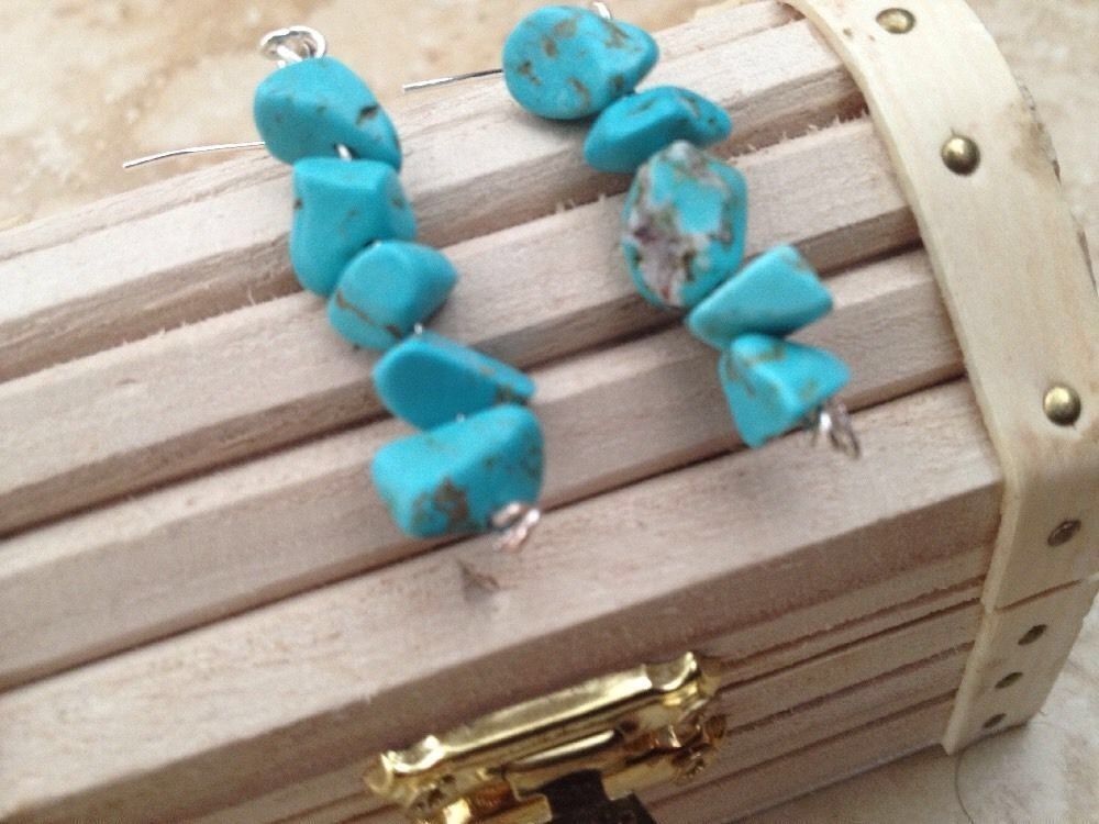 Primary image for turquoise colored beaded pierced earrings