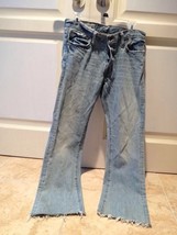 Abercrombie &amp; Fitch 4 Button Fly Distressed Frayed Hem Blue Jeans Size 3... - £59.94 GBP