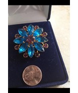 vintage jewelry 1940&#39;s turquoise colored brooch pin - £80.12 GBP