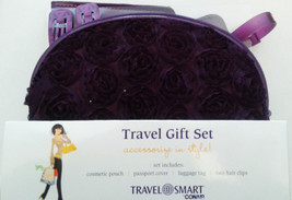 Travel Smart Travel Gift Set:Cosmetic bag, Passport Cover, Luggage Tag and Clips - £11.78 GBP