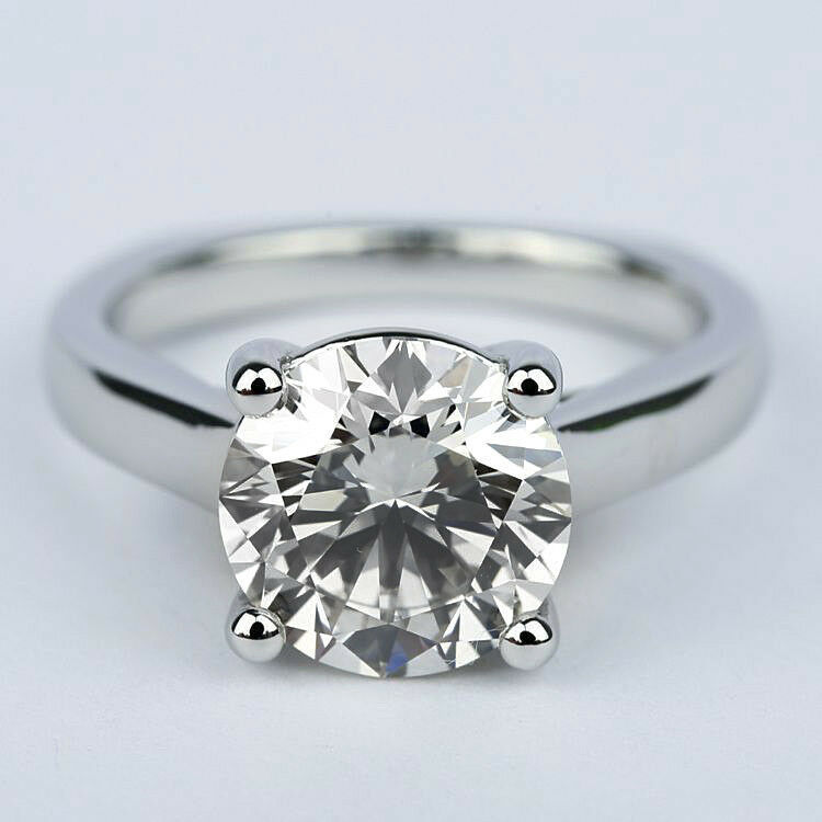 1.25Ct Round Cut White Diamond 925 Sterling Silver Solitaire Engagement Ring